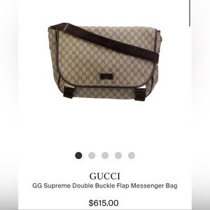 GG Supreme Double Buckle Flap Messenger Bag